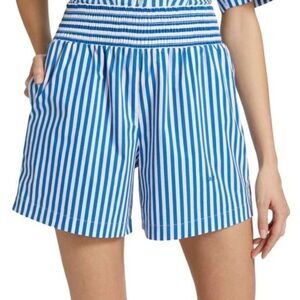 NWT- Frame Cotton High-Waisted Boxer-Style Shorts striped size xxs